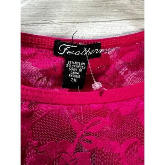 Women's Long Sleeve Floral Lace See Through Top Size 2X - Picture 3 of 4